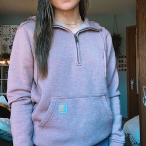 Mauve carhartt 1/4 zip hoodie